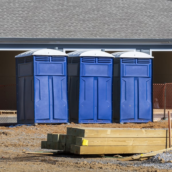 how often are the portable toilets cleaned and serviced during a rental period in Great Neck Plaza